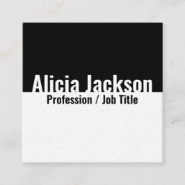 白黒カラーブロックミニマルモダンリスト スクエア名刺