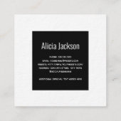 白黒カラーブロックミニマルモダンリスト スクエア名刺 (裏面)