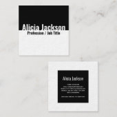 白黒カラーブロックミニマルモダンリスト スクエア名刺 (正面/裏面)