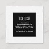 白黒カラーブロックロゴジオメトリックミニマリスト スクエア名刺 (裏面)