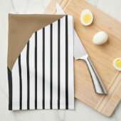 白黒カラーブロック&ブラウンダイヤモンド キッチンタオル (四つ折り)