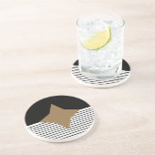 白黒カラーブロック&ブラウンダイヤモンド コースター (側面)