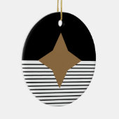 白黒カラーブロック&ブラウンダイヤモンド セラミックオーナメント (右)