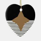 白黒カラーブロック&ブラウンダイヤモンド セラミックオーナメント (右)