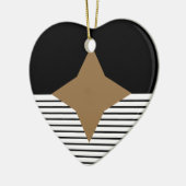 白黒カラーブロック&ブラウンダイヤモンド セラミックオーナメント (左)