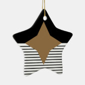 白黒カラーブロック&ブラウンダイヤモンド セラミックオーナメント (右)