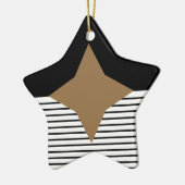 白黒カラーブロック&ブラウンダイヤモンド セラミックオーナメント (左)