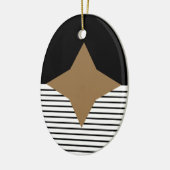 白黒カラーブロック&ブラウンダイヤモンド セラミックオーナメント (左)