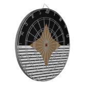 白黒カラーブロック&ブラウンダイヤモンド ダーツボード (正面左)