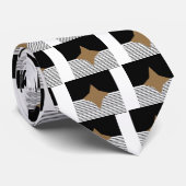白黒カラーブロック&ブラウンダイヤモンド ネクタイ (ロール)