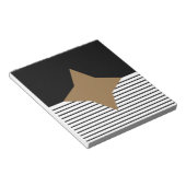 白黒カラーブロック&ブラウンダイヤモンド ノートパッド (アングル)