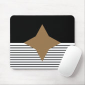 白黒カラーブロック&ブラウンダイヤモンド マウスパッド (マウス)