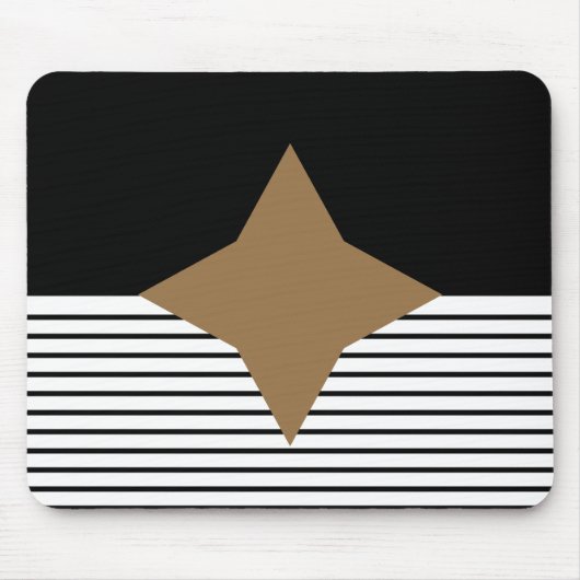 白黒カラーブロック&ブラウンダイヤモンド マウスパッド (正面)