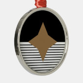 白黒カラーブロック&ブラウンダイヤモンド メタルオーナメント (右)