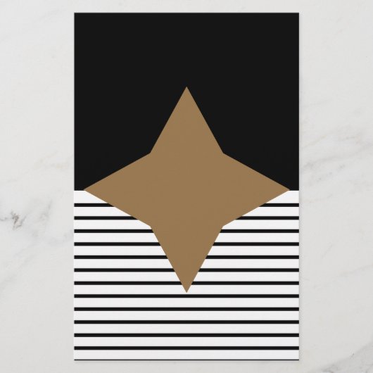 白黒カラーブロック&ブラウンダイヤモンド 便箋 (正面)