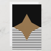 白黒カラーブロック&ブラウンダイヤモンド 便箋 (正面/裏面)