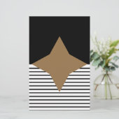 白黒カラーブロック&ブラウンダイヤモンド 便箋 (スタンド正面)