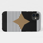 白黒カラーブロック&ブラウンダイヤモンド Case-Mate iPhoneケース (裏面(横))