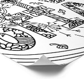 白黒カラーリングページガール名オリビア ポスター (角)