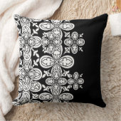 白黒カラーme抽象芸術花びら枕 クッション (ブランケット)