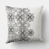 白黒カラーme抽象芸術花びら枕 クッション (裏面)