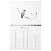 白黒カレンダー カレンダー (2月 2026)
