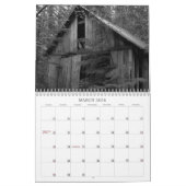 白黒カレンダー カレンダー (3月 2026)