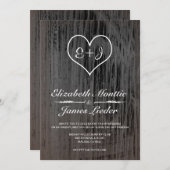 白黒カントリーウェディング招待状 招待状 (正面/裏面)