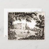 白黒カントリーハウスのはがき ポストカード (正面/裏面)