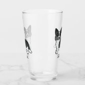 白黒カーディガンウェルシュコーギー犬&名前 タンブラーグラス (左)