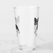 白黒カーディガンウェルシュコーギー犬&名前 タンブラーグラス (右)