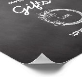 白黒カード結婚ギフトの看板 ポスター (角)