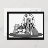 白黒カーニバルテーマパーティーはがき ポストカード (正面/裏面)