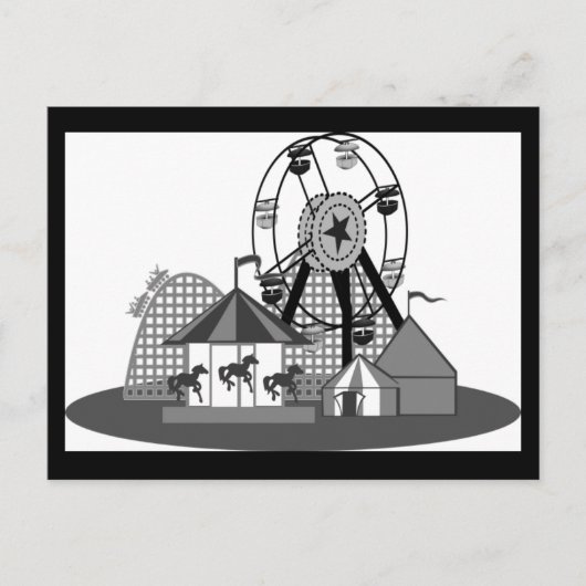 白黒カーニバルテーマパーティーはがき ポストカード (正面)