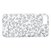 白黒カーリングつる植物フローラ Case-Mate iPhoneケース (裏面(横))