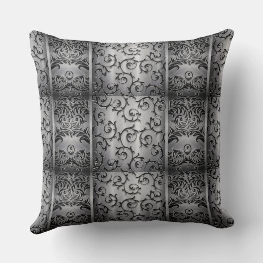 白黒カールのタイル模様装飾用クッション クッション (裏面)