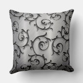 白黒カールのパターン装飾用クッション クッション (裏面)