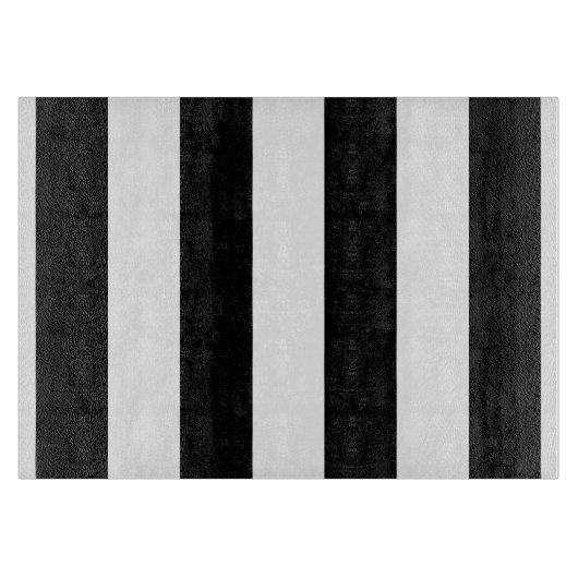 白黒ガラスストライプの製切削板 カッティングボード (正面)