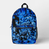 白黒ガラス抽象芸術 プリントバックパック (正面)