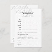 白黒ガラボールRSVP企業の応答 出欠カード (正面/裏面)