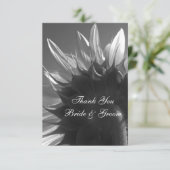 白黒ガーデンヒマワリ結婚の感謝 サンキューカード (スタンド正面)