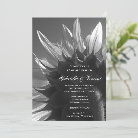 白黒ガーデンヒマワリ結婚ズ 招待状 (スタンド正面)