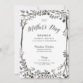 白黒ガーデンマザーズ昼ブランチ 招待状 (正面)