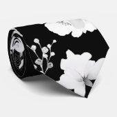 白黒ガーデン牡丹結婚のネックタイ ネクタイ (ロール)