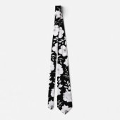 白黒ガーデン牡丹結婚のネックタイ ネクタイ (裏面)