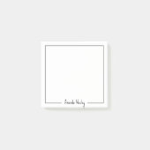 白黒ガーリーモノグラムのフルネーム ポストイット (正面)