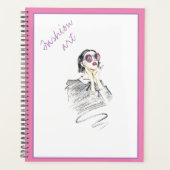 白黒ガーリー美しい プランナー手帳 (正面)