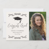 白黒ガールボウフォト卒業パーティー 招待状 (正面)