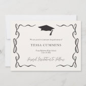 白黒ガールボウフォト卒業パーティー 招待状 (裏面)