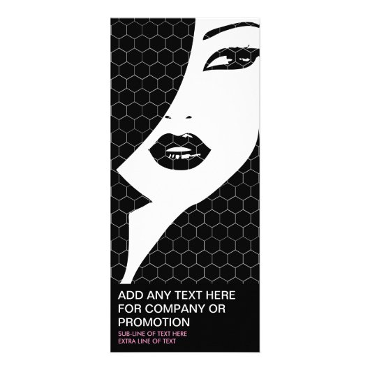 白黒ガールラックパターン(の模様が)あるカード ラックカード (正面)